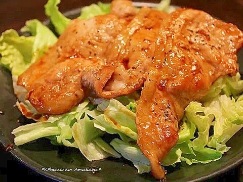 レタスと豚肉の甘辛炒め